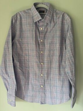 UNTUCKit Men’s Light Purple Plaid Dress Shirt